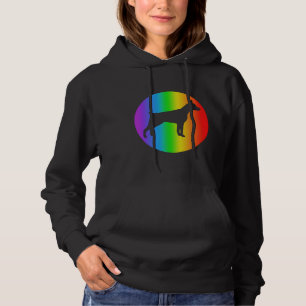 Doberman Dog Lover Rainbow Silhouette Doberman Pin Hoodie