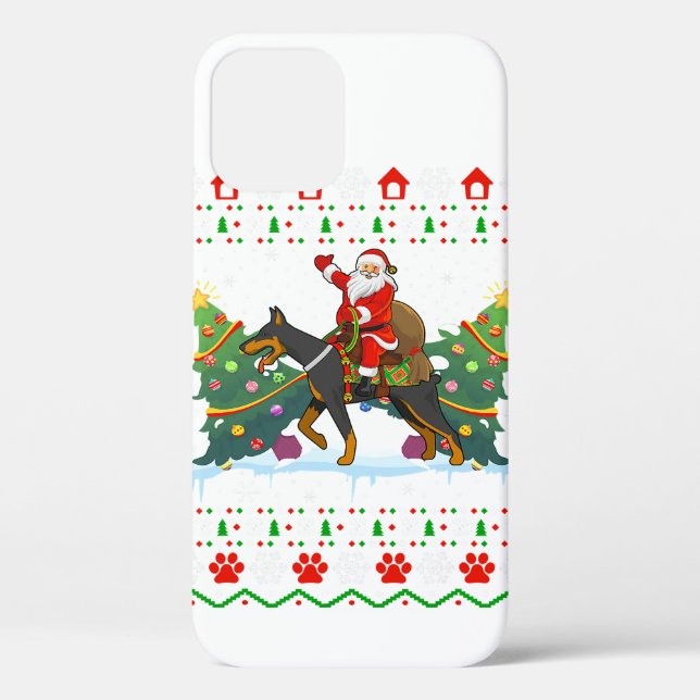 Doberman Dog Lover Xmas Ugly Christmas Case-Mate iPhone Case (Back)