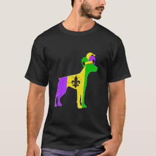 Doberman Dog Mardi Gras Carnivals Funny Puppy Jest T-Shirt