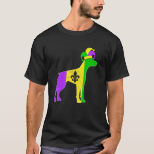 Doberman Dog Mardi Gras Carnivals Funny Puppy Jest T-Shirt