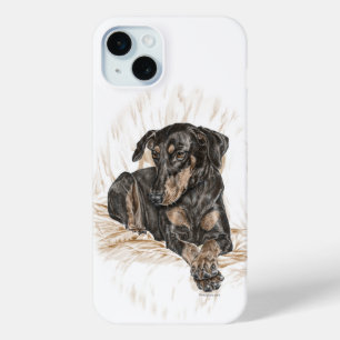 Doberman Dog Natural Ears iPhone 15 Mini Case