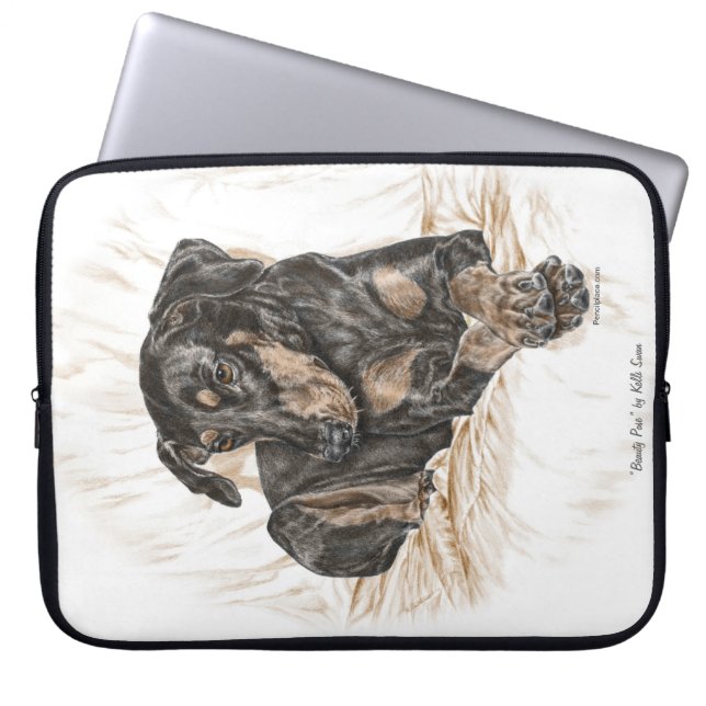 Doberman Dog Natural Ears Laptop Sleeve (Front)