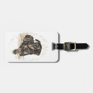 Doberman Dog Natural Ears Luggage Tag