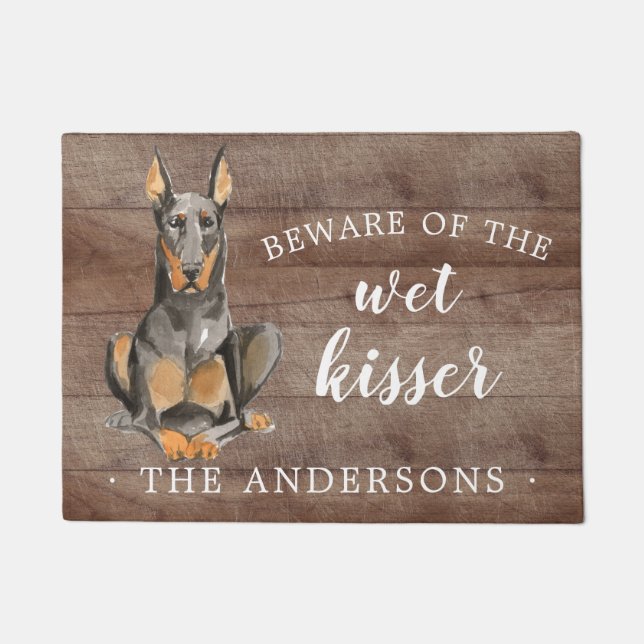 Doberman.Dog Personalized Door Mat (Front)