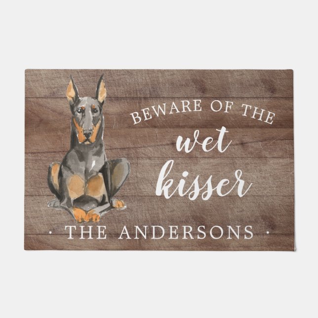 Doberman.Dog Personalized Door Mat (Front)