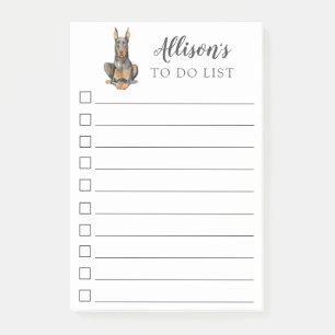 Doberman Dog Personalized To Do List Post-it Notes