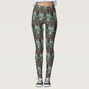 Doberman Dog Riding Motorcycle Christmas Leggings