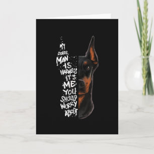 Doberman Dog Saying Harmless Gift Card
