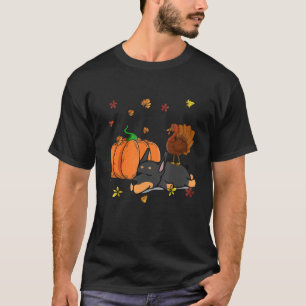 Doberman Dog Sleeping Thanksgiving T-Shirt