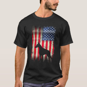 Doberman Dog USA American Flag 4th of July Patriot T-Shirt