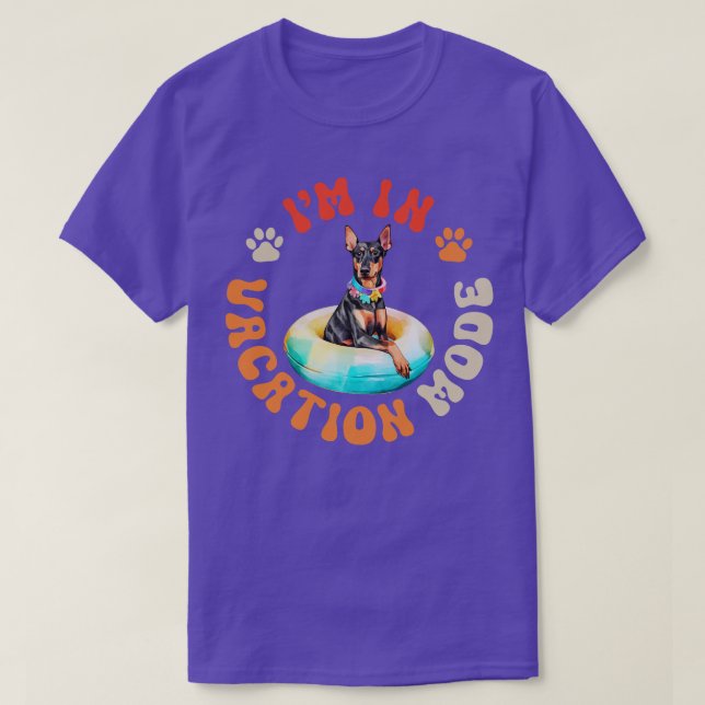 Doberman Dog Vacation Mode T-Shirt (Design Front)