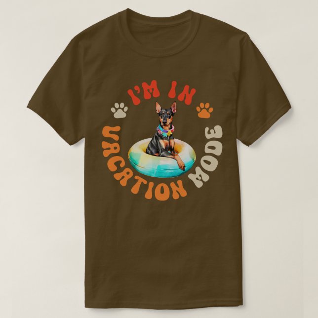 Doberman Dog Vacation Mode T-Shirt (Design Front)