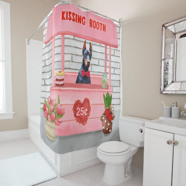 Doberman Dog Valentine's Day Kissing Booth (In Situ)