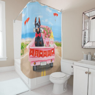 Doberman Dog Valentine's Day Truck Hearts