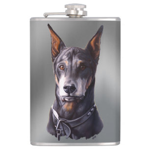 Doberman Flask Personalize Doberman Pinscher Flask