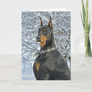 Doberman Fosty Day Holiday Card