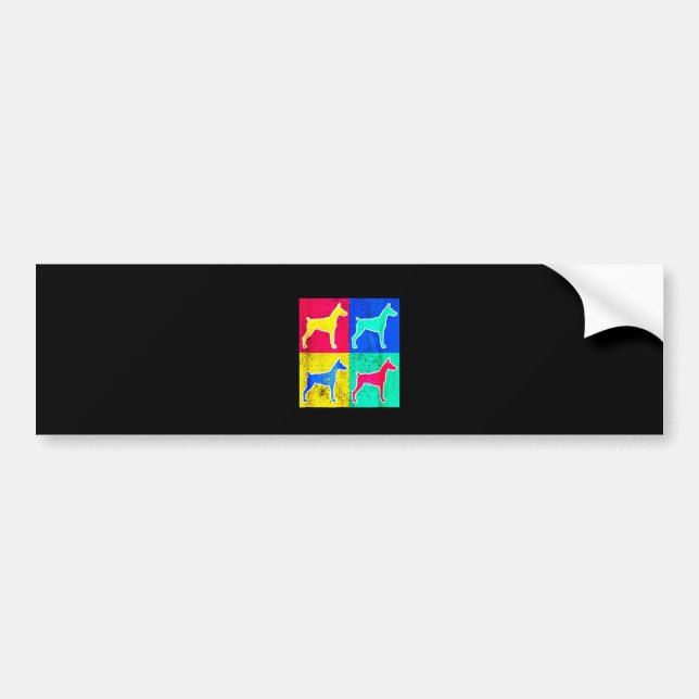 Doberman Gift | Doberman Colourful Bumper Sticker (Front)