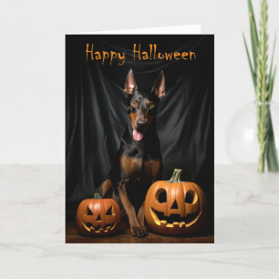 Doberman Halloween Card