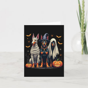 Doberman Halloween Costume Mummy Witch Ghost  Card
