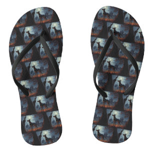 Doberman Halloween Scary Flip Flops