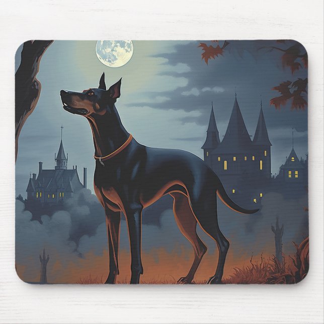 Doberman Halloween Scary Mouse Pad (Front)