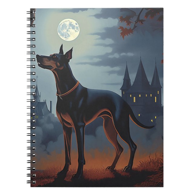 Doberman Halloween Scary Notebook (Front)