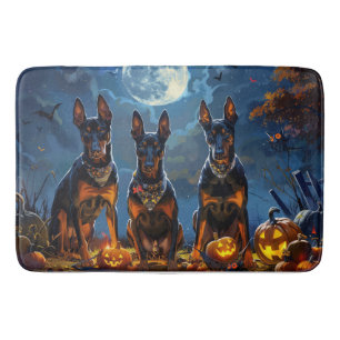 Doberman Halloween Spooky Bath Mat