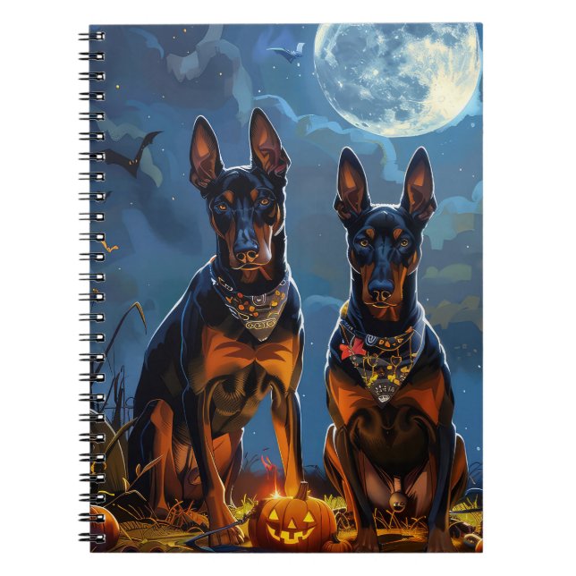 Doberman Halloween Spooky Notebook (Front)