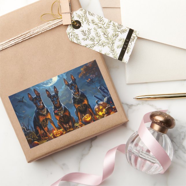 Doberman Halloween Spooky Sticker (Gifting)
