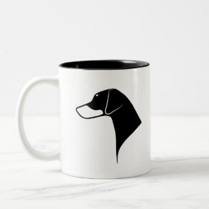 Doberman Head Natural Ears Two-Tone Coffee Mug