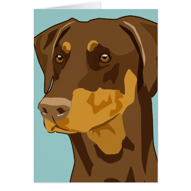 Doberman Head, Red, Uncropped (Front)