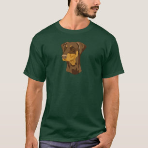 Doberman Head, Red, Uncropped T-Shirt