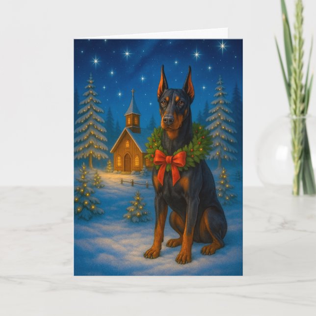 Doberman Holiday Card (Front)