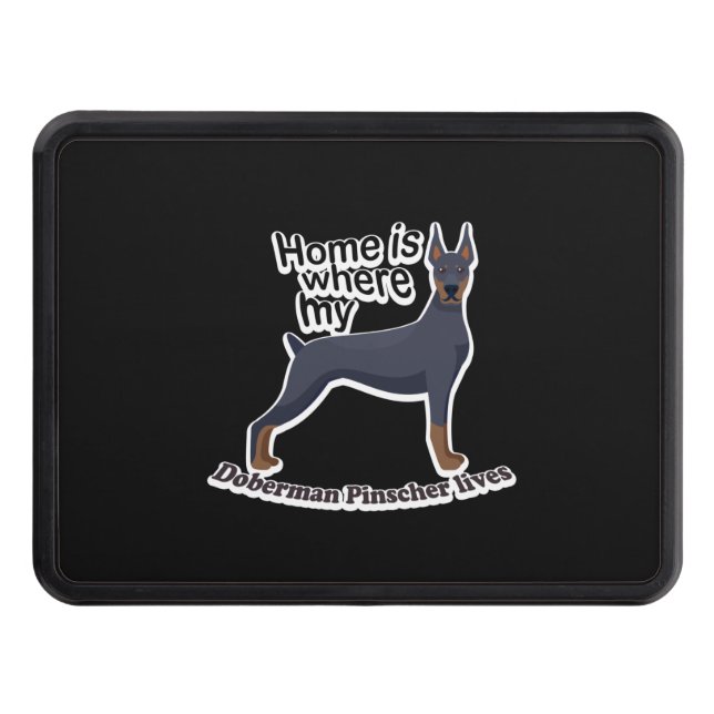 Doberman Home Trailer Hitch Cover (Front)