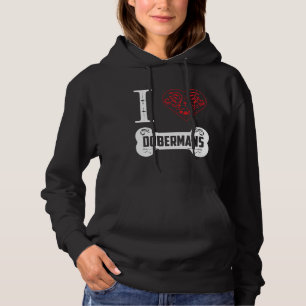Doberman I Heart Dobermans Bone Ornaments Hoodie