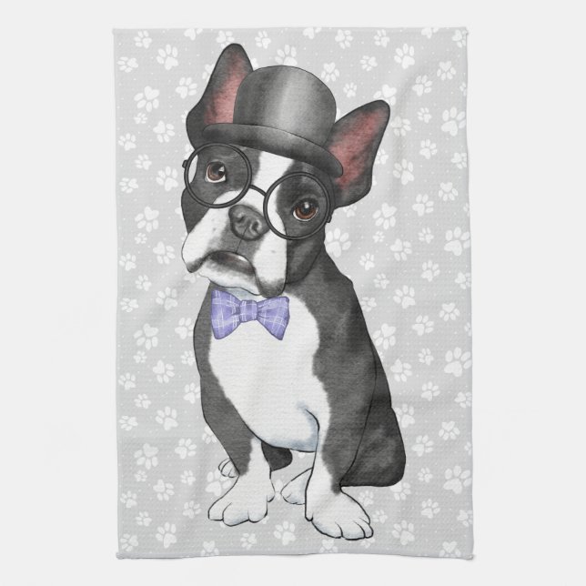 Doberman Illustration Serviette de cuisine (Vertical)