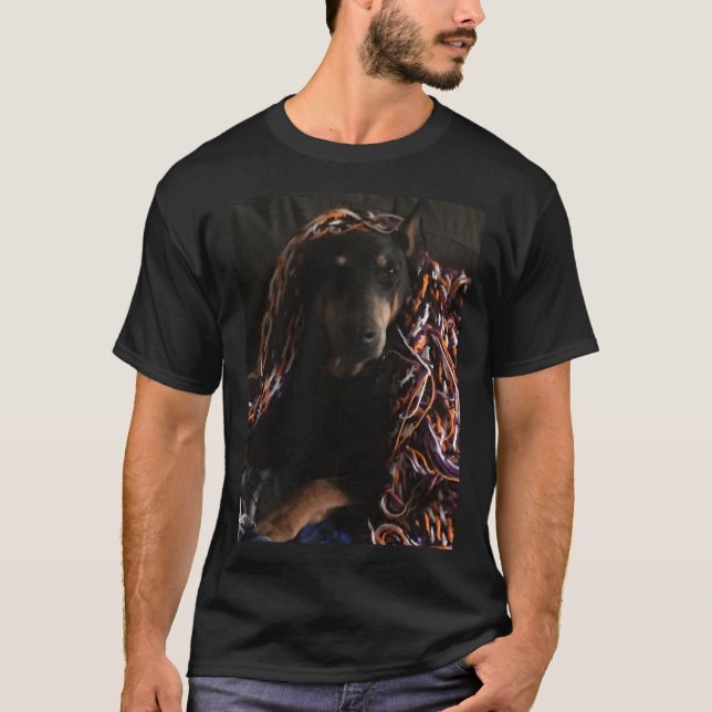 Doberman In A Blanket T-Shirt (Front)