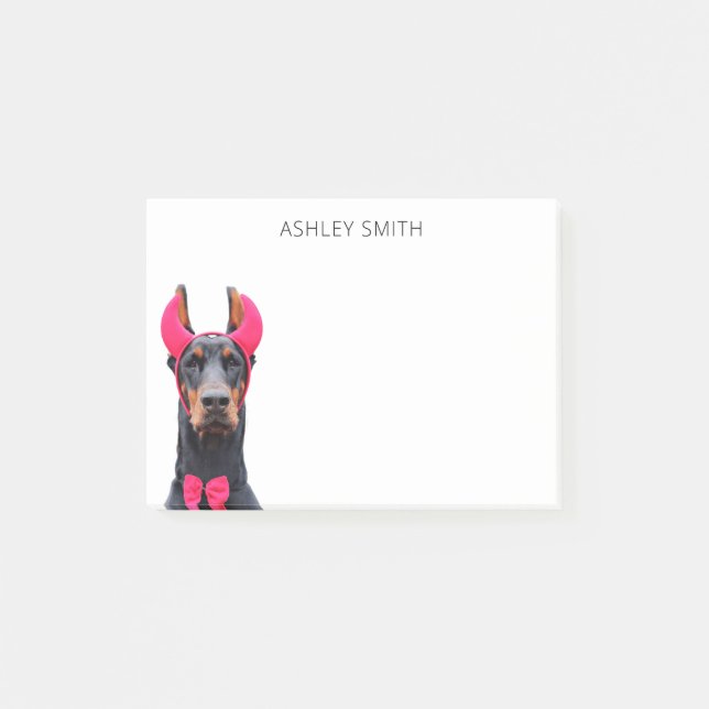 Doberman in Devil Costume Post-it Notes (Front)