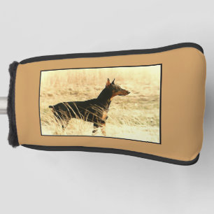Doberman in Dry Reeds Painting Image Golf Head Cover