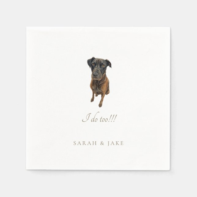 Doberman Lab Custom Pet Wedding Napkins (Front)
