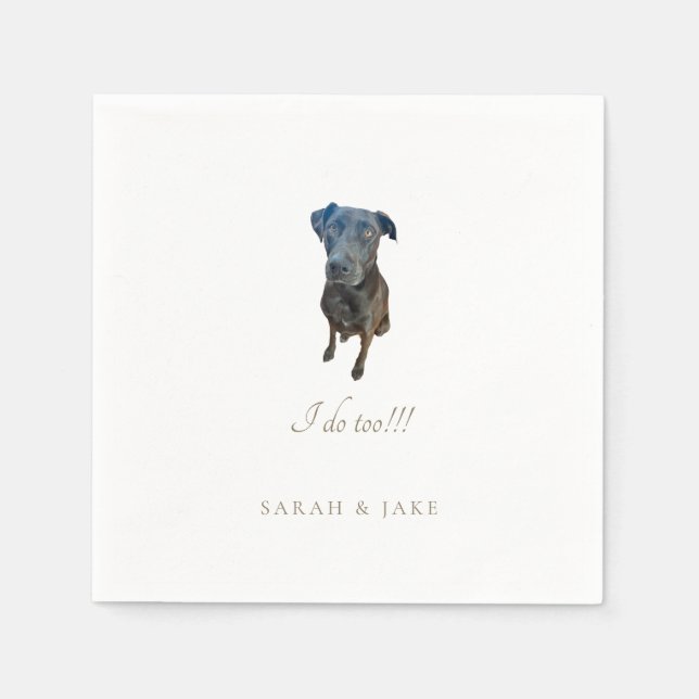 Doberman Lab II Custom Pet Wedding Napkins (Front)