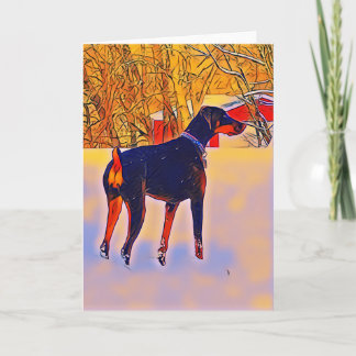 Doberman Late Fall carte de voeux vide