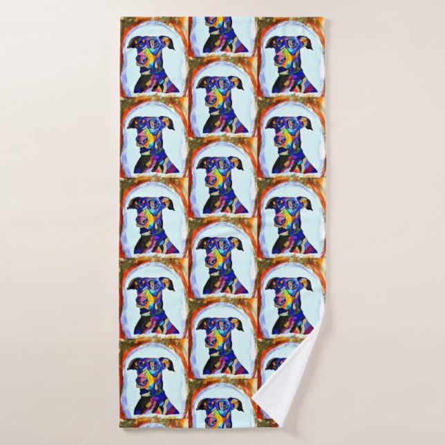 Doberman Love Bath Towel (Bath Towel)