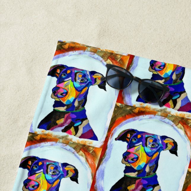 Doberman Love Beach Towel (In Situ)