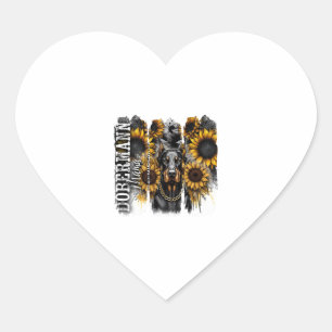 Doberman Mama Heart Sticker