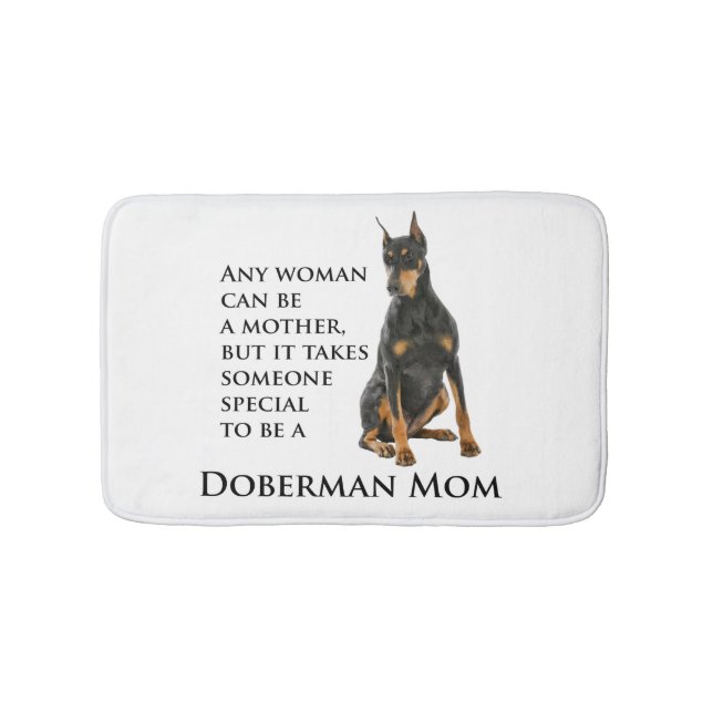 Doberman Mom Bath Mat (Front)