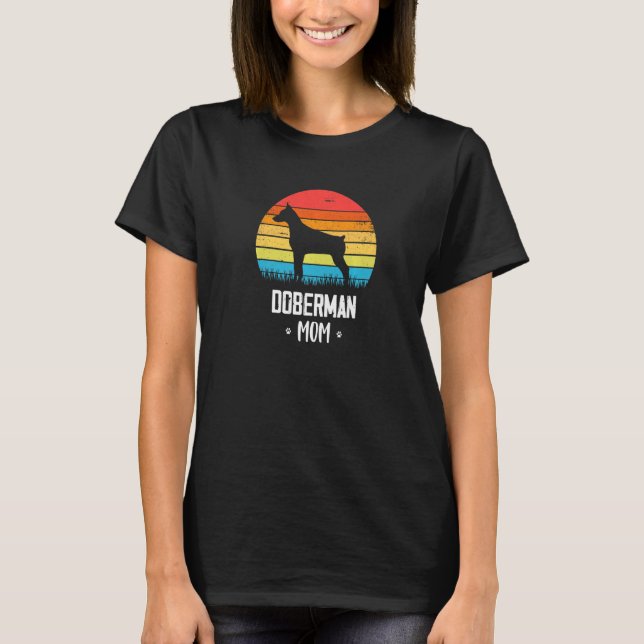 Doberman Mom Retro Vintage Premium T-Shirt (Front)