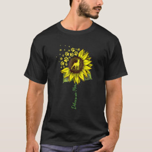 Doberman Mom Sunflower Doberman Pinscher Dog Mom M T-Shirt