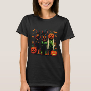 Doberman Mummy Ghost Witch Funny Dog Costume T-Shirt