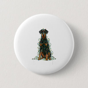 Doberman Nscher Christmas I'm Fine Everything Is F 2 Inch Round Button